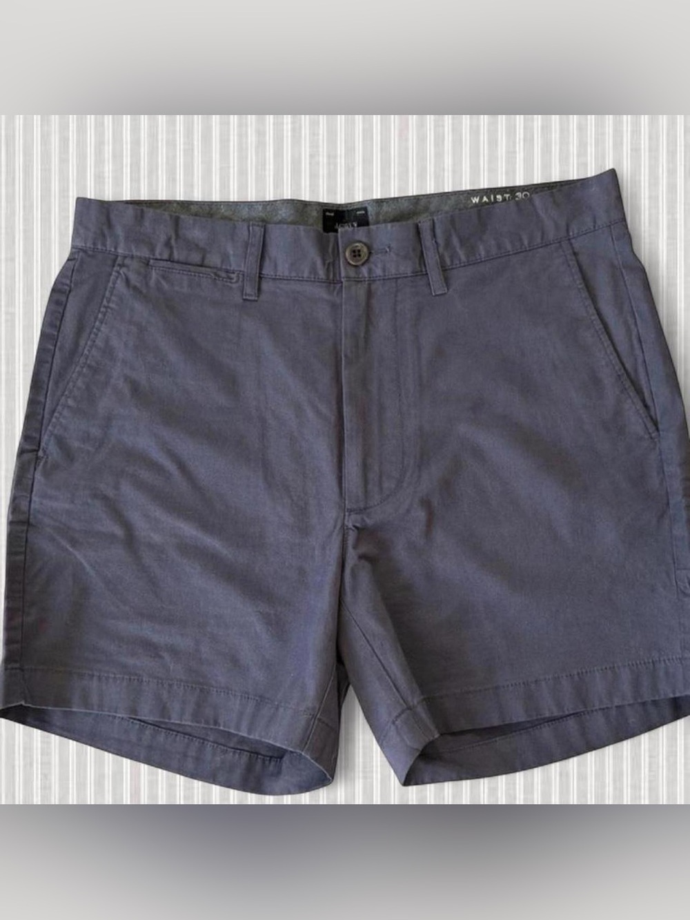 J.Crew Men’s Slate Blue Stretch Chino Shorts Size 30 NWT 5” Inseam BD050